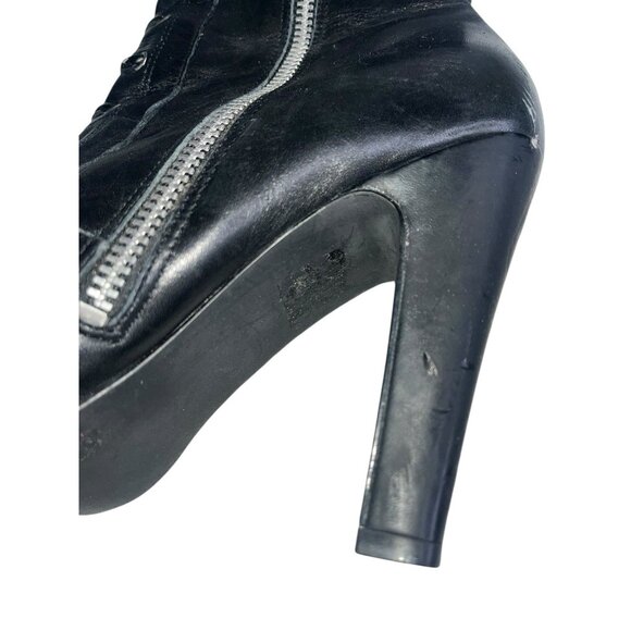 Womens Thigh High Boots 6.5 Faux Leather Lace Up Zip Soft Lined Jessica Simpson - Picture 9 of 15